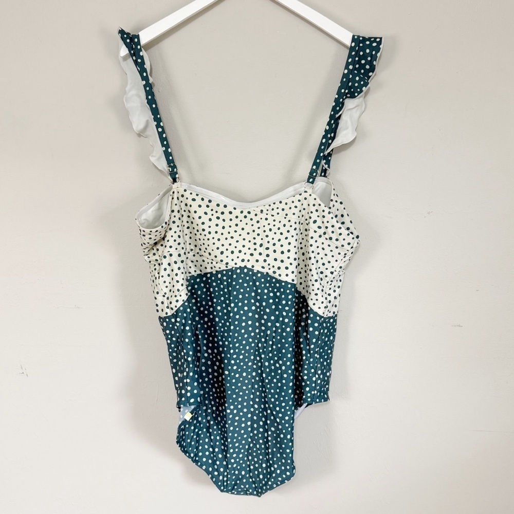 SUMMERSALT Women’s Plus Size Blue OASIS Swimsuit In ON THE DOT SEAWEED Size 20 - Picture 3 of 7